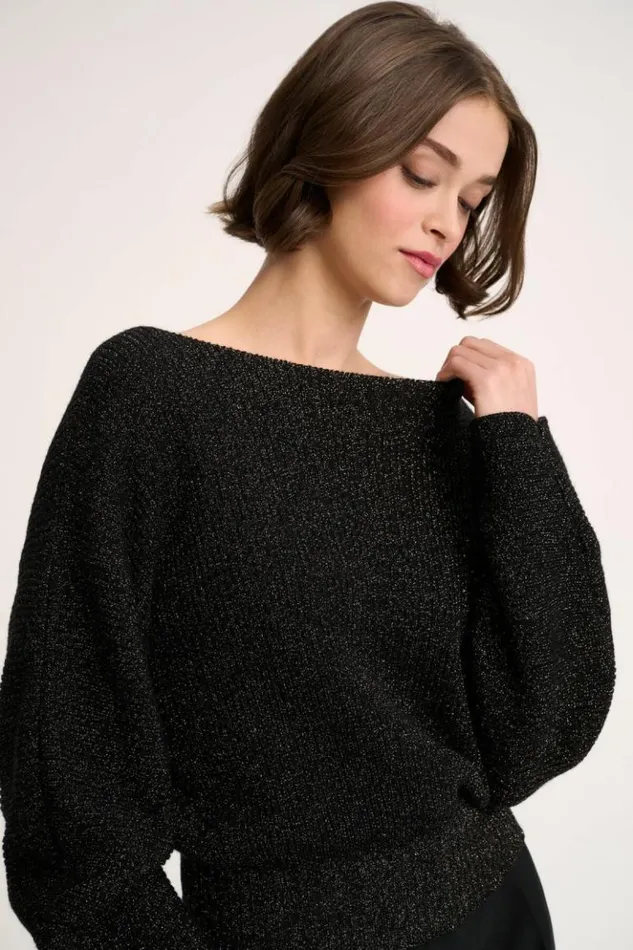 Luisa Spagnoli Knitwear Caiman 8211 Lurex Pullover Black 8211 Women