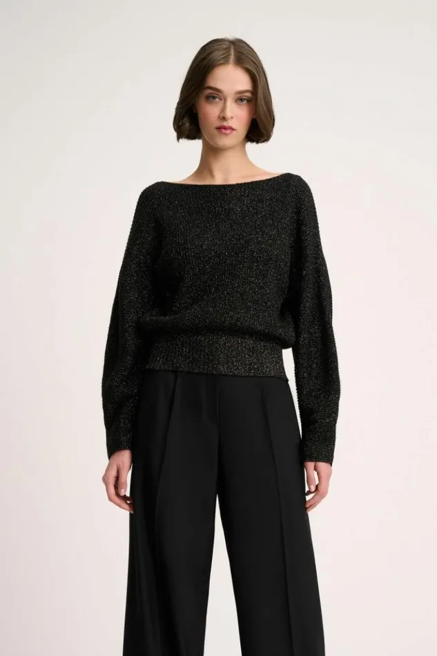 Luisa Spagnoli Knitwear Caiman 8211 Lurex Pullover Black 8211 Women Luisa Spagnoli Knitwear Caiman 8211 Lurex Pullover Black 8211 Women