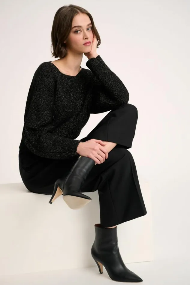 Luisa Spagnoli Knitwear Caiman 8211 Lurex Pullover Black 8211 Women Luisa Spagnoli Knitwear Caiman 8211 Lurex Pullover Black 8211 Women