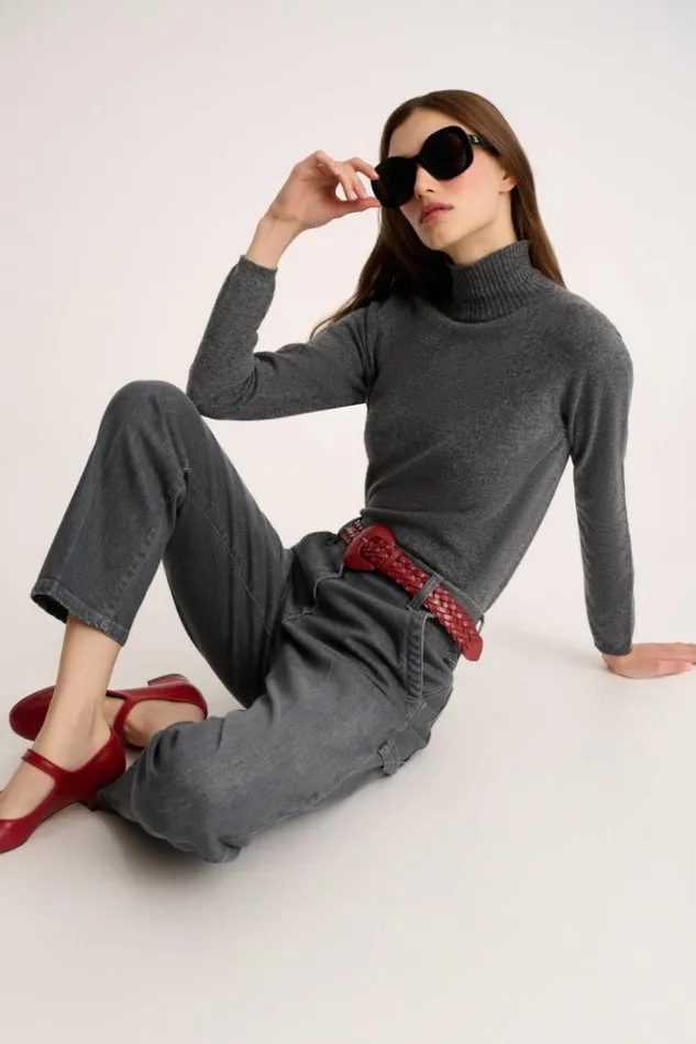 Luisa Spagnoli Knitwear Campo 8211 Cashmere Pullover Grey Melange 8211 Women