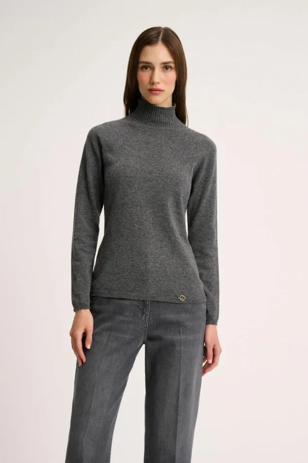 Luisa Spagnoli Knitwear Campo 8211 Cashmere Pullover Grey Melange 8211 Women Luisa Spagnoli Knitwear Campo 8211 Cashmere Pullover Grey Melange 8211 Women