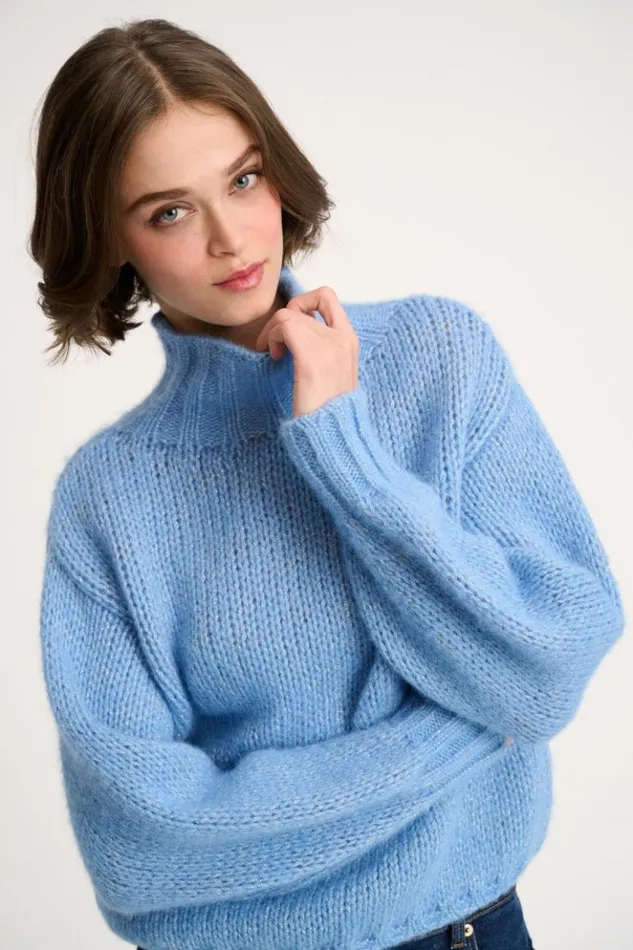Luisa Spagnoli Knitwear Coccolo 8211 Lurex Pullover Light Blue 8211 Women