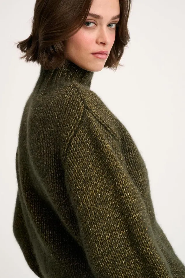 Luisa Spagnoli Knitwear Coccolo 8211 Lurex Pullover Military Green 8211 Women