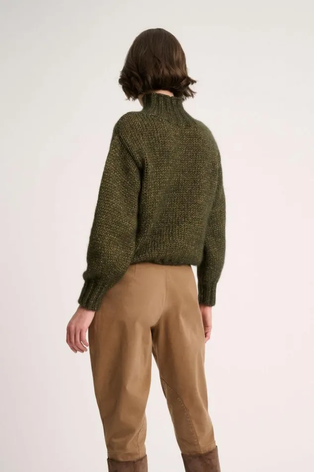 Luisa Spagnoli Knitwear Coccolo 8211 Lurex Pullover Military Green 8211 Women Luisa Spagnoli Knitwear Coccolo 8211 Lurex Pullover Military Green 8211 Women