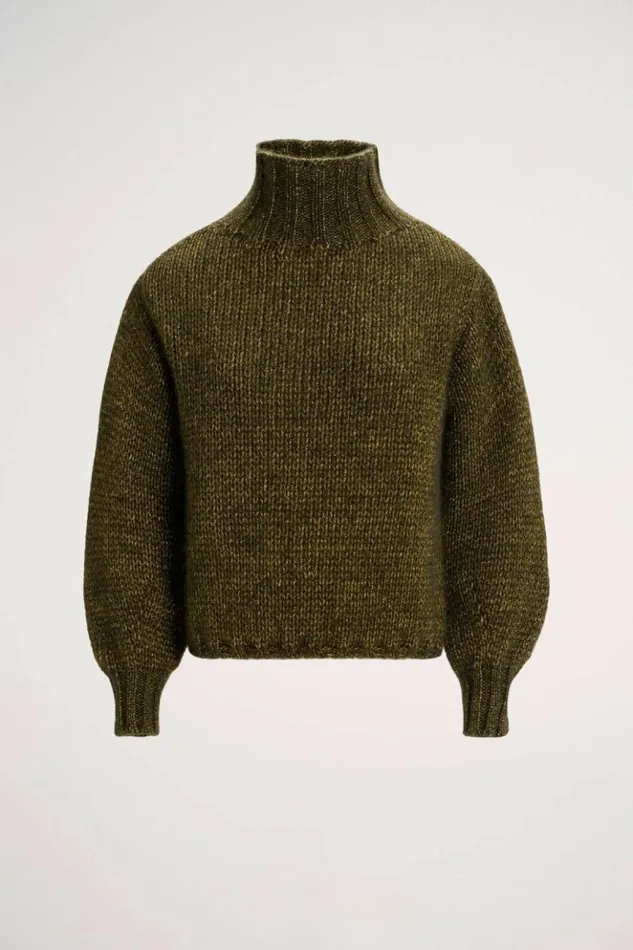Luisa Spagnoli Knitwear Coccolo 8211 Lurex Pullover Military Green 8211 Women Luisa Spagnoli Knitwear Coccolo 8211 Lurex Pullover Military Green 8211 Women