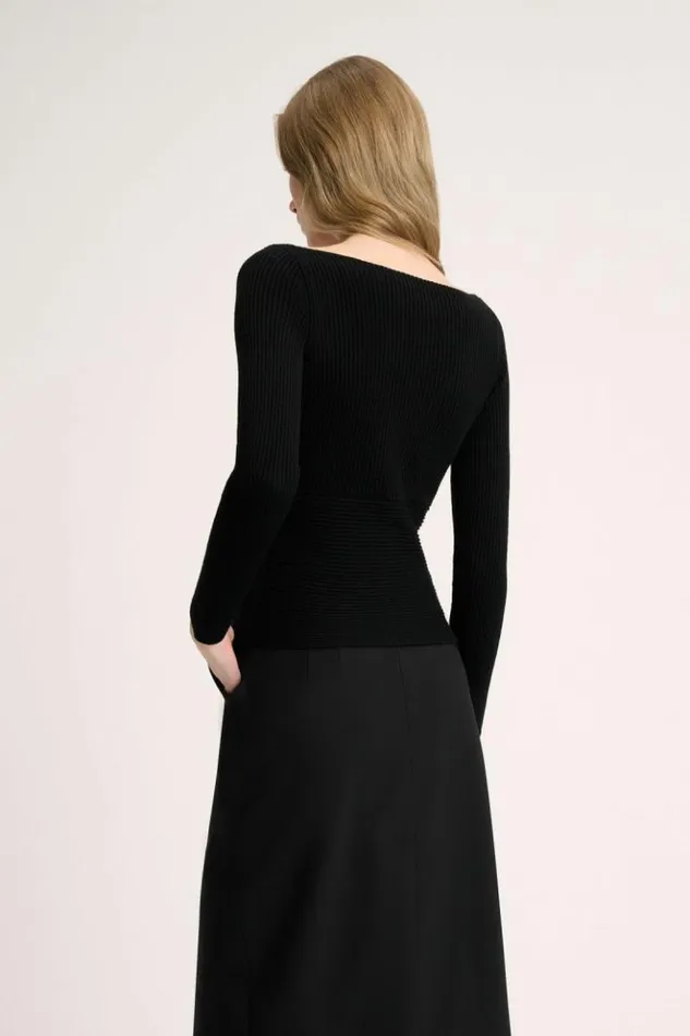 Luisa Spagnoli Knitwear Momenti 8211 VNeck Pullover Black 8211 Women Luisa Spagnoli Knitwear Momenti 8211 VNeck Pullover Black 8211 Women