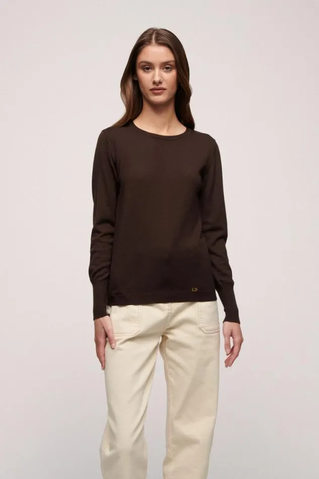 Luisa Spagnoli Knitwear Mossa 8211 Wool Pullover Brown 8211 Women