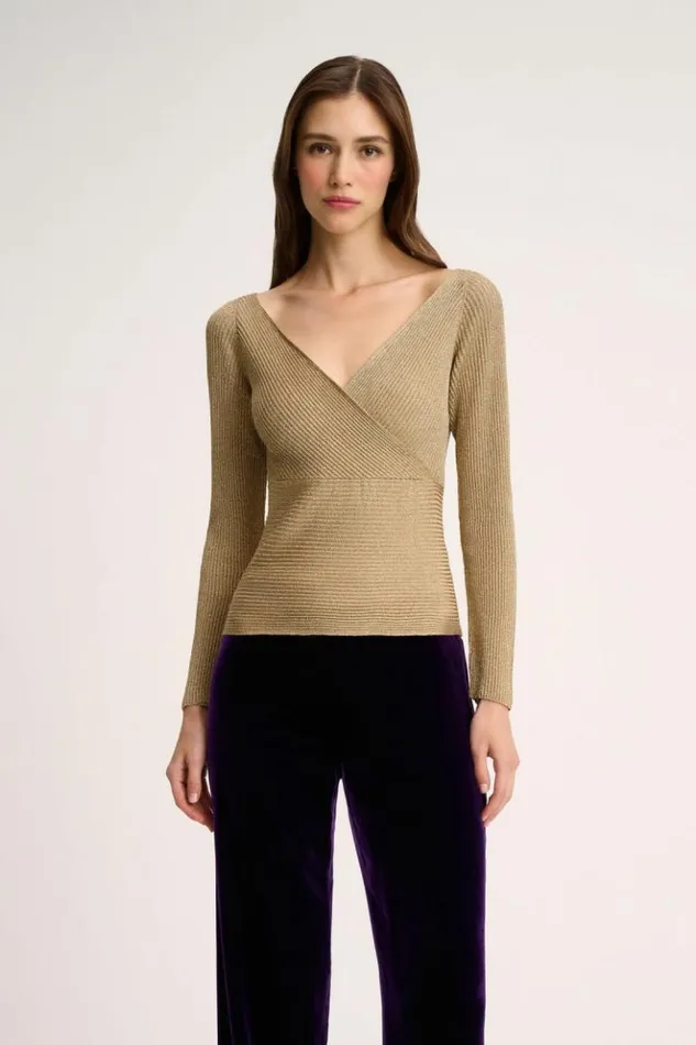 Luisa Spagnoli Knitwear Zagana 8211 Lurex Pullover Yellow 8211 Women