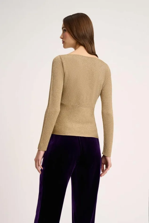 Luisa Spagnoli Knitwear Zagana 8211 Lurex Pullover Yellow 8211 Women Luisa Spagnoli Knitwear Zagana 8211 Lurex Pullover Yellow 8211 Women