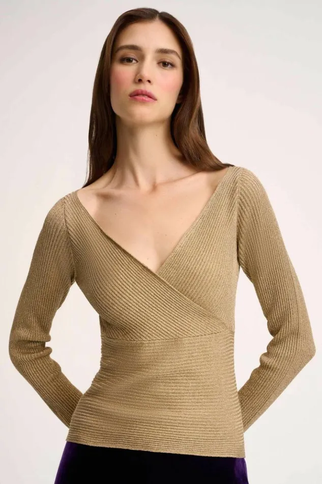 Luisa Spagnoli Knitwear Zagana 8211 Lurex Pullover Yellow 8211 Women Luisa Spagnoli Knitwear Zagana 8211 Lurex Pullover Yellow 8211 Women