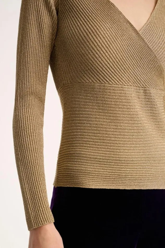 Luisa Spagnoli Knitwear Zagana 8211 Lurex Pullover Yellow 8211 Women Luisa Spagnoli Knitwear Zagana 8211 Lurex Pullover Yellow 8211 Women