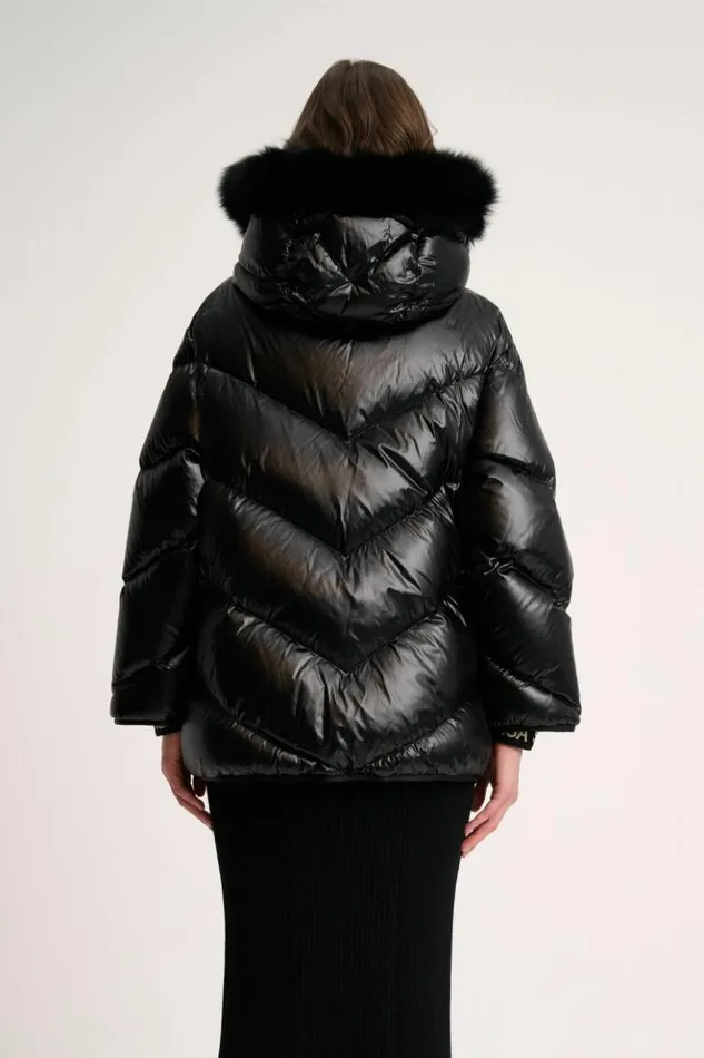 Luisa Spagnoli Outerwear Sconto 8211 Quilted Jacket With Hood Black 8211 Women Luisa Spagnoli Outerwear Sconto 8211 Quilted Jacket With Hood Black 8211 Women