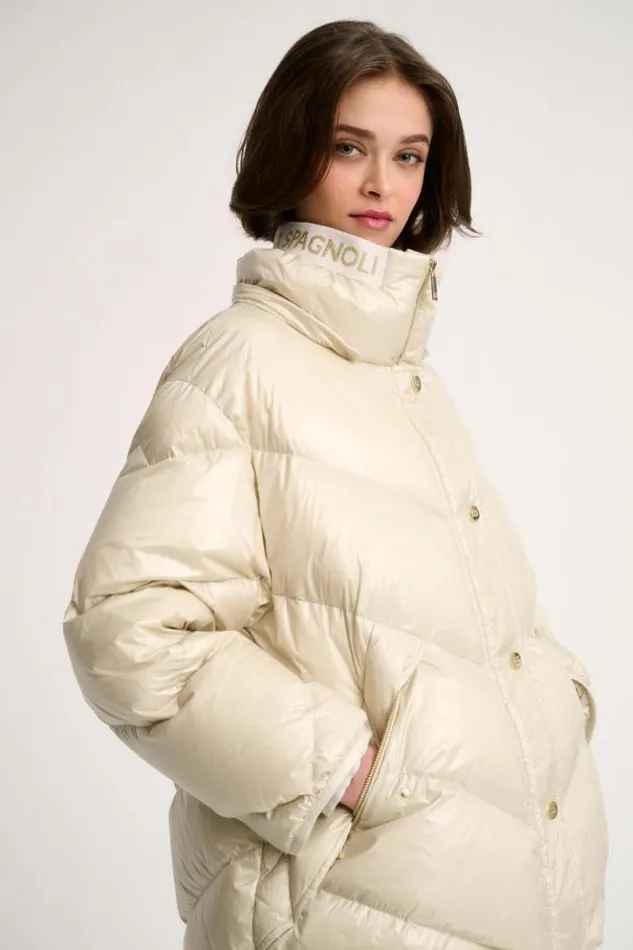 Luisa Spagnoli Outerwear Sconto 8211 Quilted Jacket With Hood Butter 8211 Women