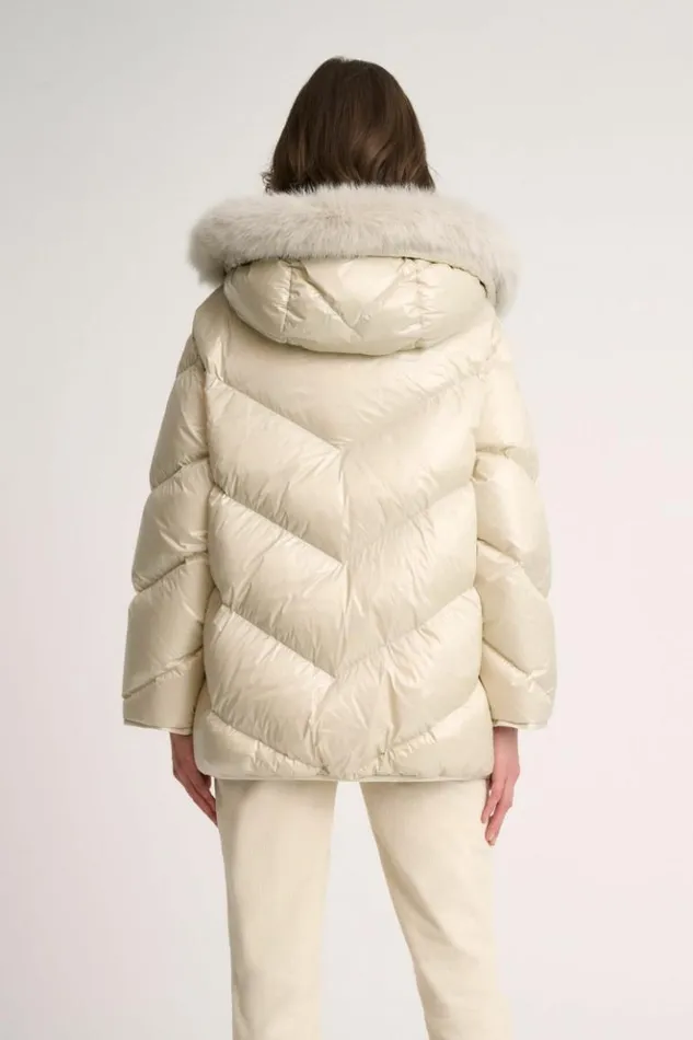Luisa Spagnoli Outerwear Sconto 8211 Quilted Jacket With Hood Butter 8211 Women Luisa Spagnoli Outerwear Sconto 8211 Quilted Jacket With Hood Butter 8211 Women