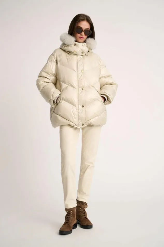 Luisa Spagnoli Outerwear Sconto 8211 Quilted Jacket With Hood Butter 8211 Women Luisa Spagnoli Outerwear Sconto 8211 Quilted Jacket With Hood Butter 8211 Women