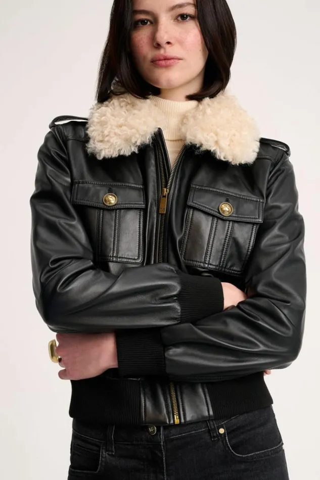 Luisa Spagnoli Outerwear Svincolo 8211 Aviator Jacket Black 8211 Women
