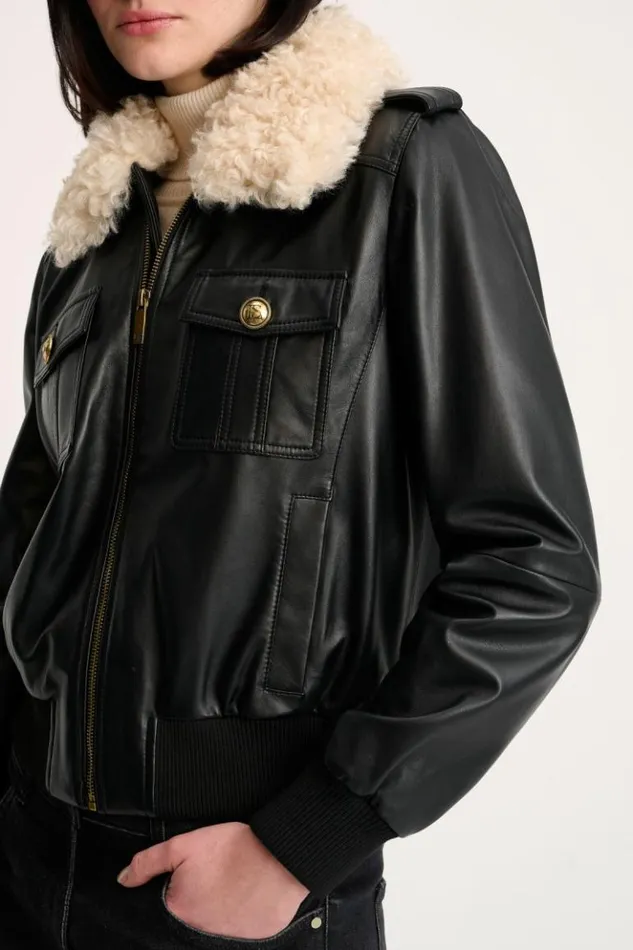 Luisa Spagnoli Outerwear Svincolo 8211 Aviator Jacket Black 8211 Women Luisa Spagnoli Outerwear Svincolo 8211 Aviator Jacket Black 8211 Women