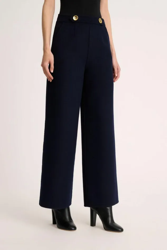 Luisa Spagnoli Pants Olette 8211 Wide Leg Pants 8211 Fashion Show Blue 8211 Women