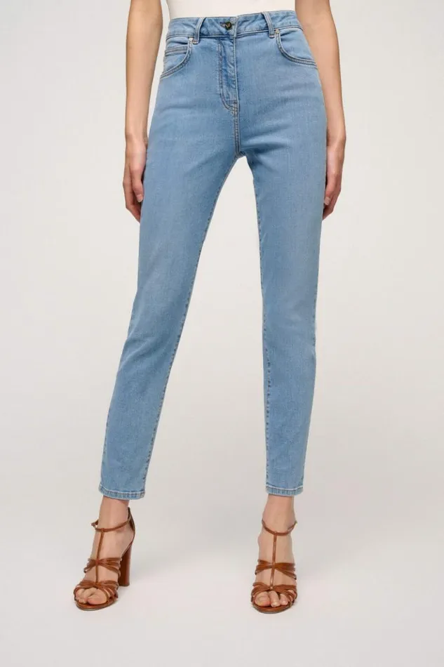 Luisa Spagnoli Pants Ottuso 8211 5Pocket Jeans Avio Blue 8211 Women