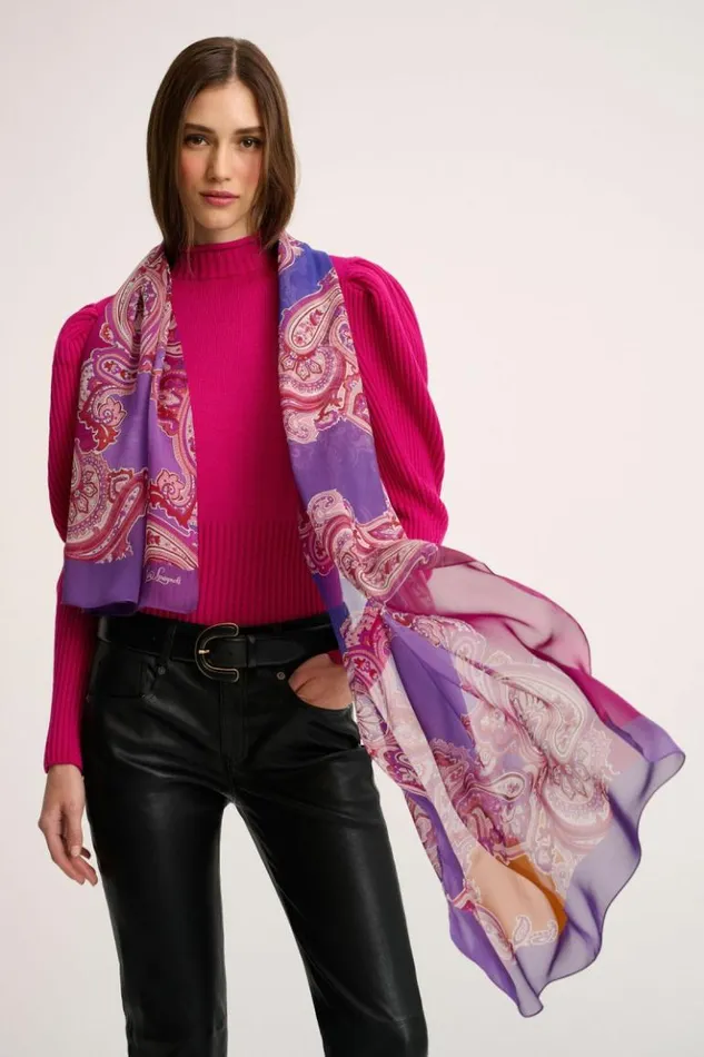 Luisa Spagnoli Scarves And Foulards Rodello 8211 Silk Stole Purple 8211 Women