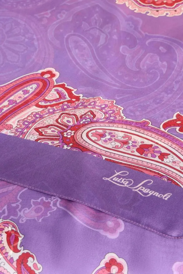 Luisa Spagnoli Scarves And Foulards Rodello 8211 Silk Stole Purple 8211 Women