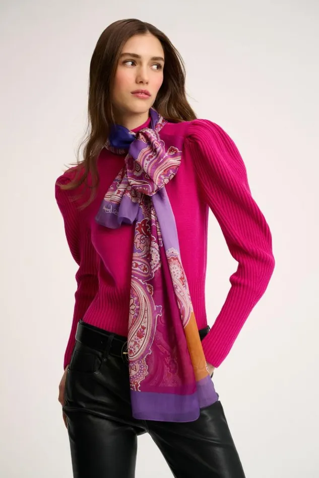 Luisa Spagnoli Scarves And Foulards Rodello 8211 Silk Stole Purple 8211 Women