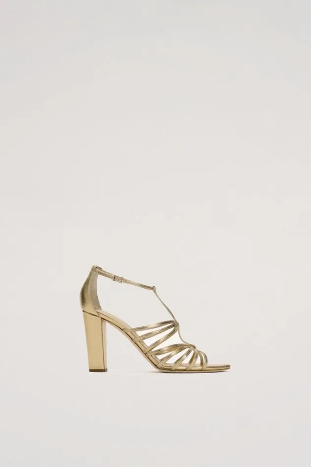Luisa Spagnoli Shoes And Accessories Umile 8211 Leather Sandal Light Gold 8211 Women