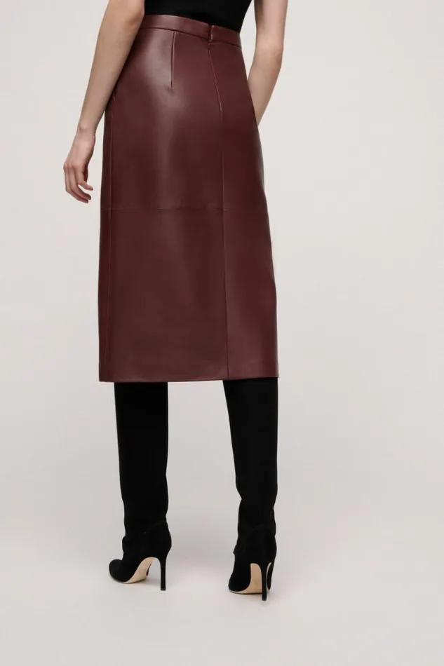Luisa Spagnoli Skirts And Shorts Federale 8211 Leather Skirt Burgundy 8211 Women Luisa Spagnoli Skirts And Shorts Federale 8211 Leather Skirt Burgundy 8211 Women