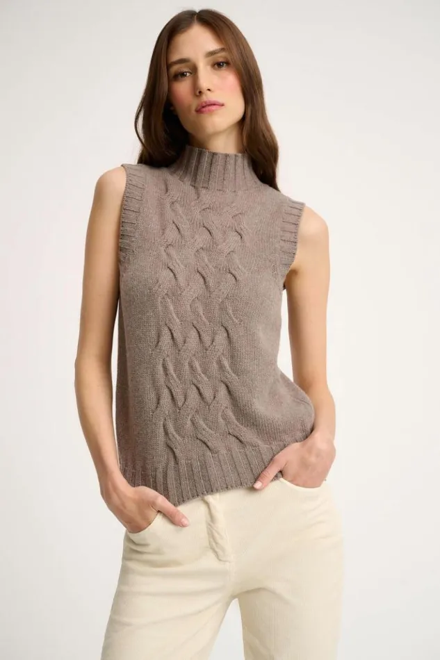 Luisa Spagnoli Tops And TShirts Chiusura 8211 High Neck Vest 8211 Women