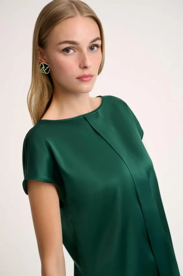 Luisa Spagnoli Tops And TShirts Legale 8211 Short Sleeve Blouse Bottlegreen 8211 Women Luisa Spagnoli Tops And TShirts Legale 8211 Short Sleeve Blouse Bottlegreen 8211 Women