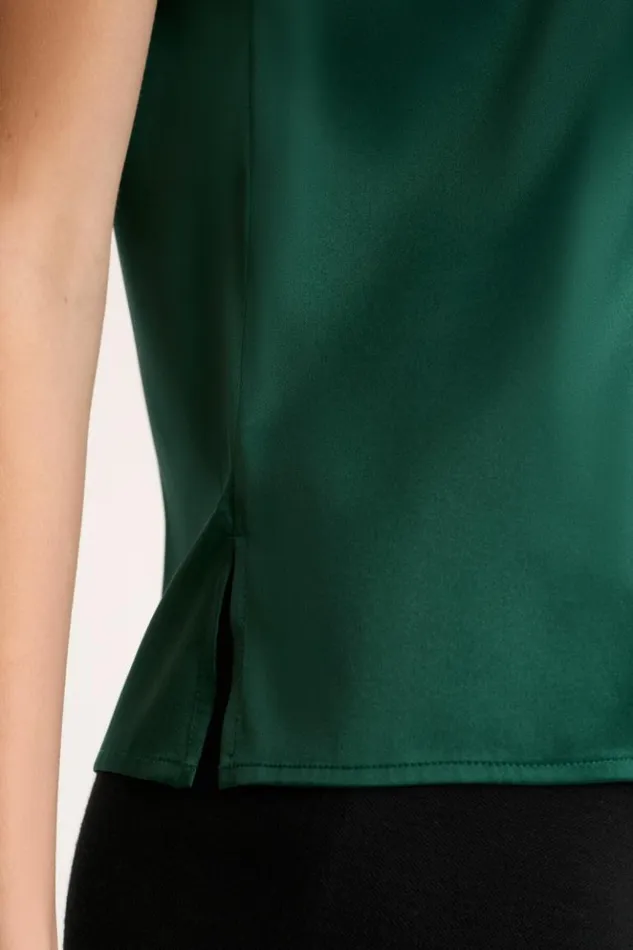 Luisa Spagnoli Tops And TShirts Legale 8211 Short Sleeve Blouse Bottlegreen 8211 Women Luisa Spagnoli Tops And TShirts Legale 8211 Short Sleeve Blouse Bottlegreen 8211 Women