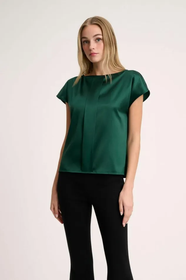 Luisa Spagnoli Tops And TShirts Legale 8211 Short Sleeve Blouse Bottlegreen 8211 Women Luisa Spagnoli Tops And TShirts Legale 8211 Short Sleeve Blouse Bottlegreen 8211 Women