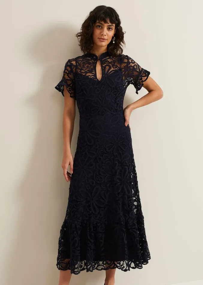 Lula Lace Dress Navy Women Phase Eight Dresses