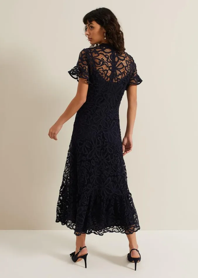 Lula Lace Dress Navy Women Phase Eight Dresses