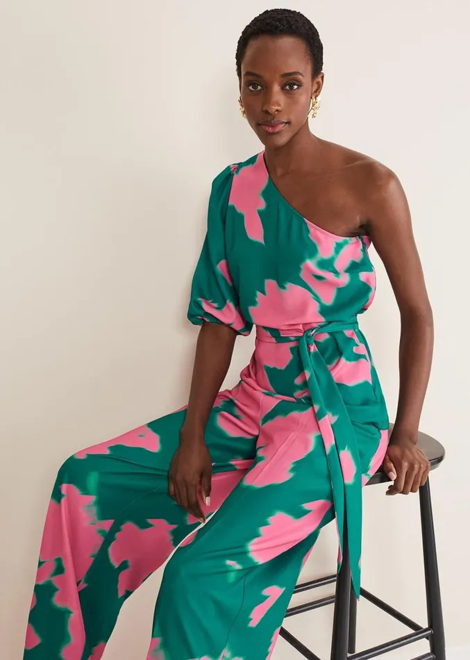 Madison One Shoulder CoOrd Blouse Greenpink Women Phase Eight Shirts and Blouses Madison One Shoulder CoOrd Blouse Greenpink Women Phase Eight Shirts and Blouses