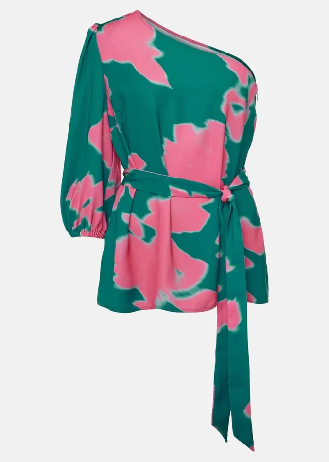 Madison One Shoulder CoOrd Blouse Greenpink Women Phase Eight Shirts and Blouses Madison One Shoulder CoOrd Blouse Greenpink Women Phase Eight Shirts and Blouses