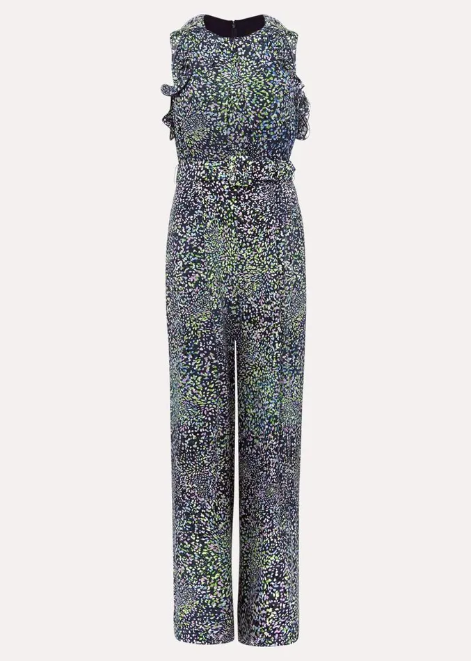 Maggie Ditsy Ruffle Jumpsuit Navymulti Women Phase Eight Dresses