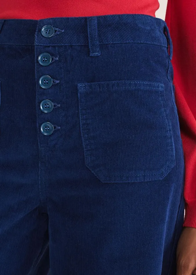 Magsie Corduroy Wide Leg Jeans Blue Women Phase Eight Trousers