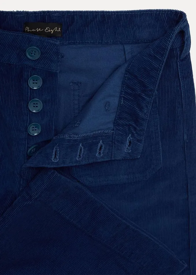 Magsie Corduroy Wide Leg Jeans Blue Women Phase Eight Trousers