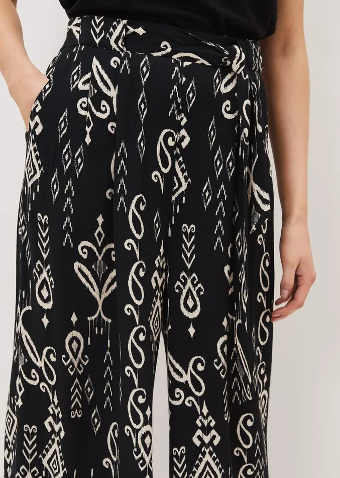Malaya Ikat Printed Culotte Blackivory Women Phase Eight Trousers