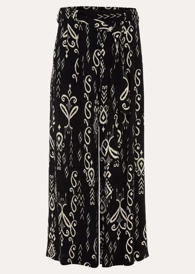 Malaya Ikat Printed Culotte Blackivory Women Phase Eight Trousers