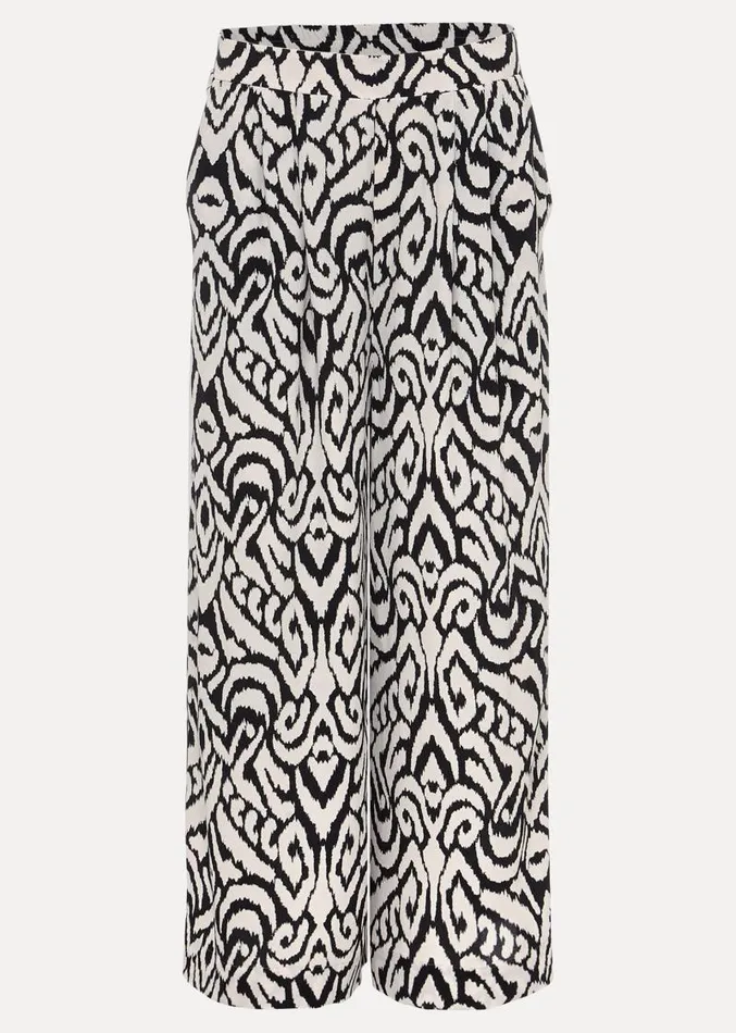 Malaya Printed Wide Leg Culottes Blackivory Women Phase Eight Trousers