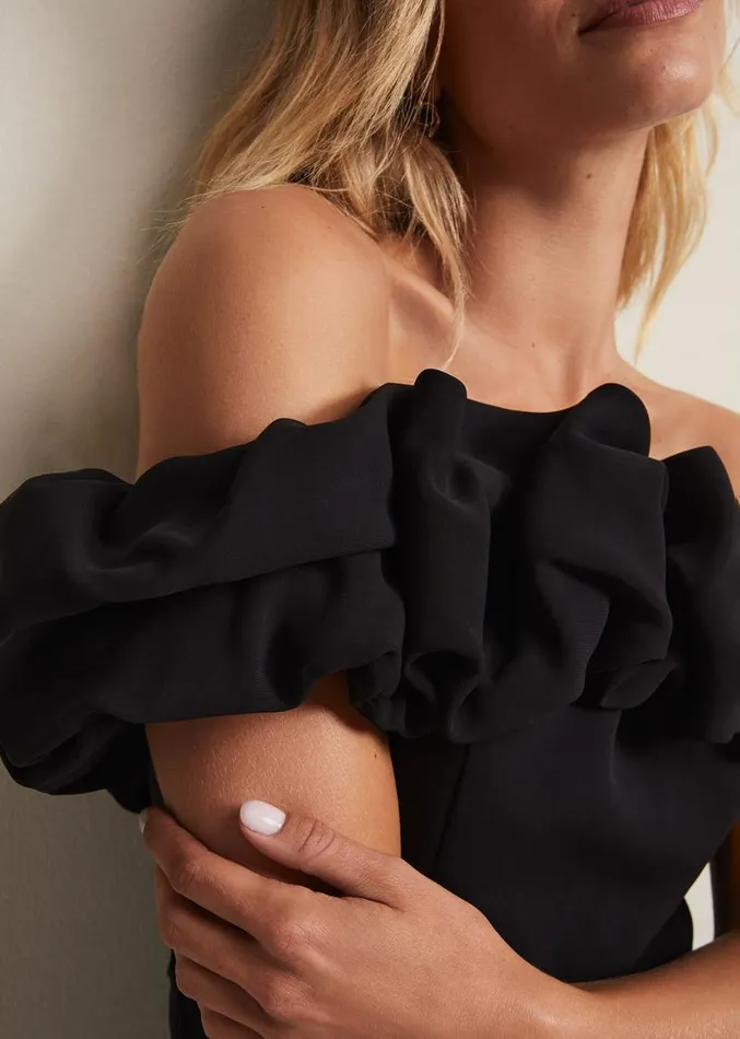 Mallory Black Off The Shoulder Maxi Dress Black Women Phase Eight Dresses