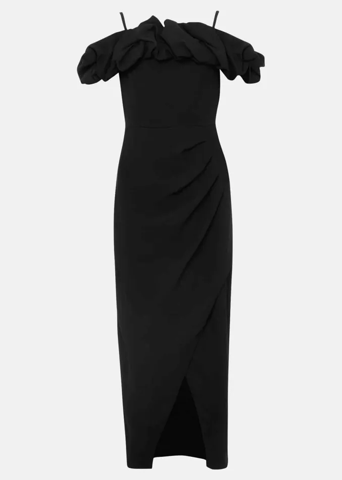 Mallory Black Off The Shoulder Maxi Dress Black Women Phase Eight Dresses