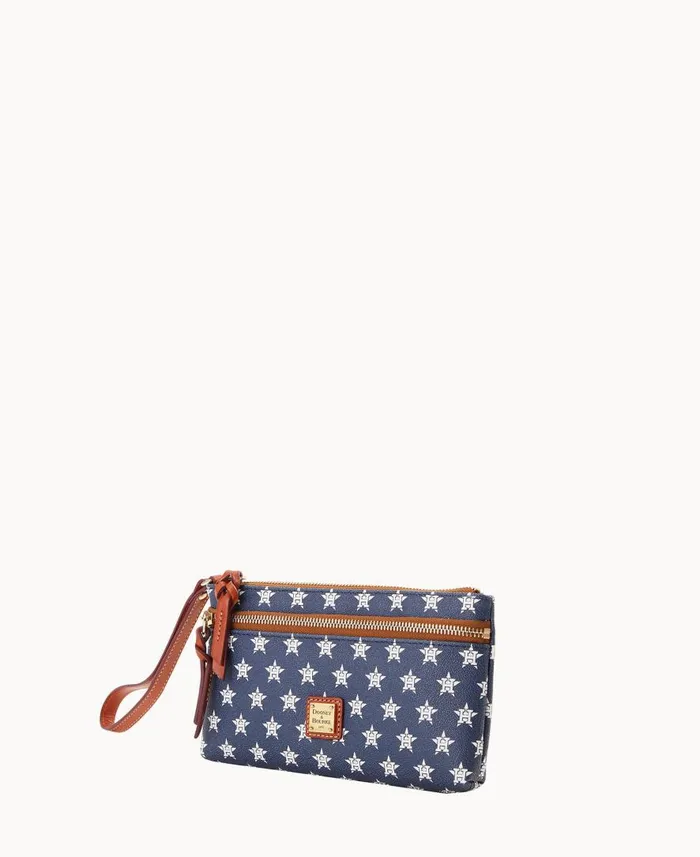 ManWoman MLB Astros Double Zip Wristlet Astros Dooney and Bourke Wallets