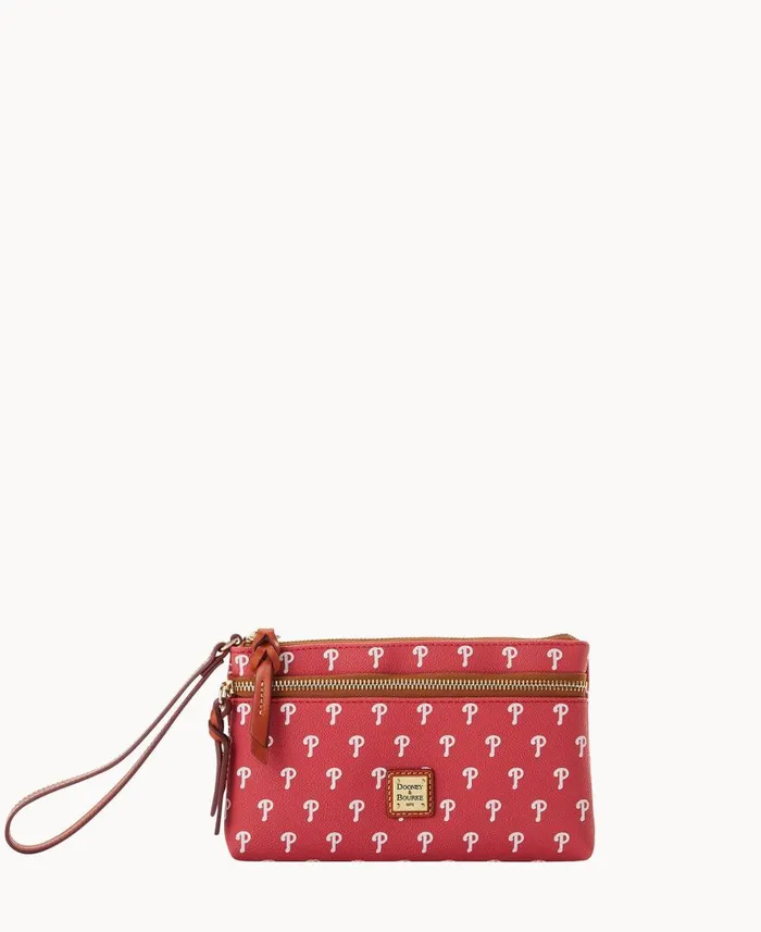 ManWoman MLB Phillies Double Zip Wristlet Phillies Dooney and Bourke Wallets