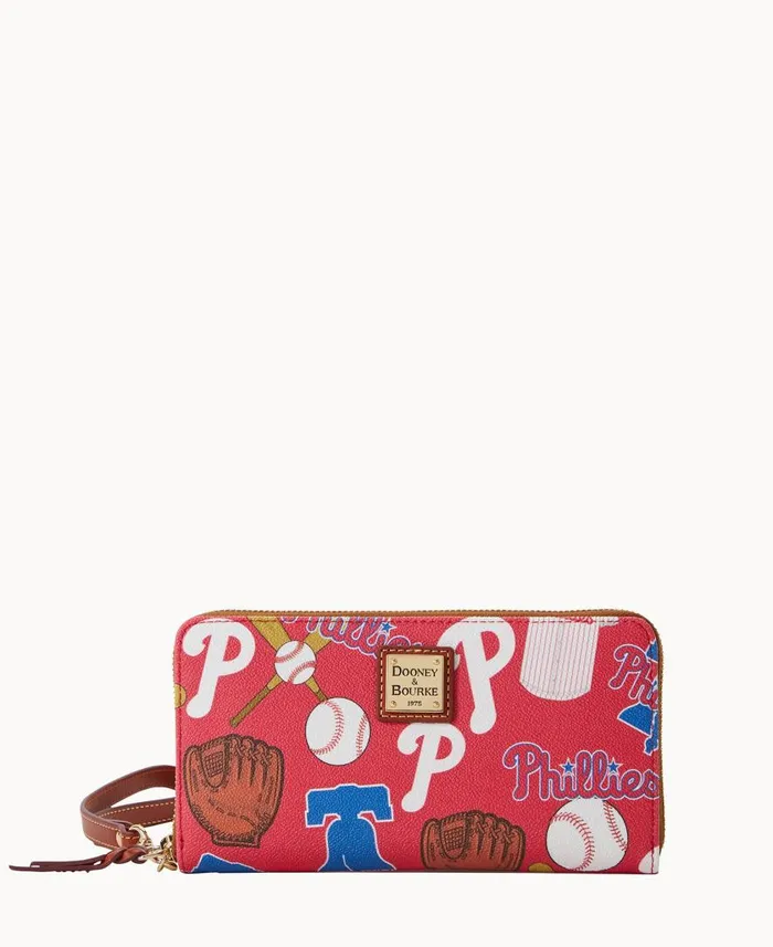 ManWoman MLB Phillies Large Zip Around Wristlet Phillies Dooney and Bourke Wallets