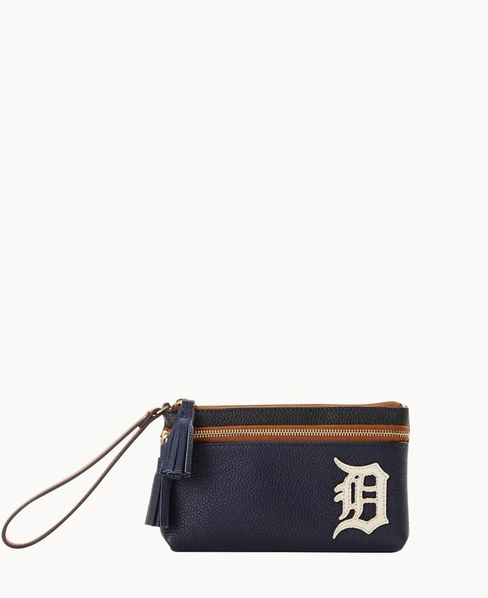 ManWoman MLB Tigers Double Zip Wristlet Tigers Dooney and Bourke Wallets