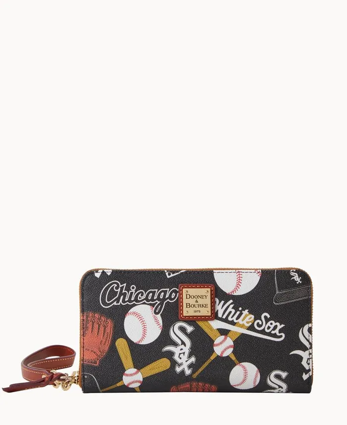 ManWoman MLB White Sox Large Zip Around Wristlet White Sox Dooney and Bourke Wallets