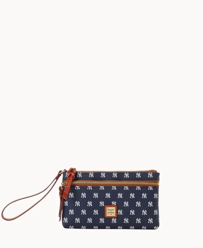 ManWoman MLB Yankees Double Zip Wristlet New York Yankees Dooney and Bourke Wallets
